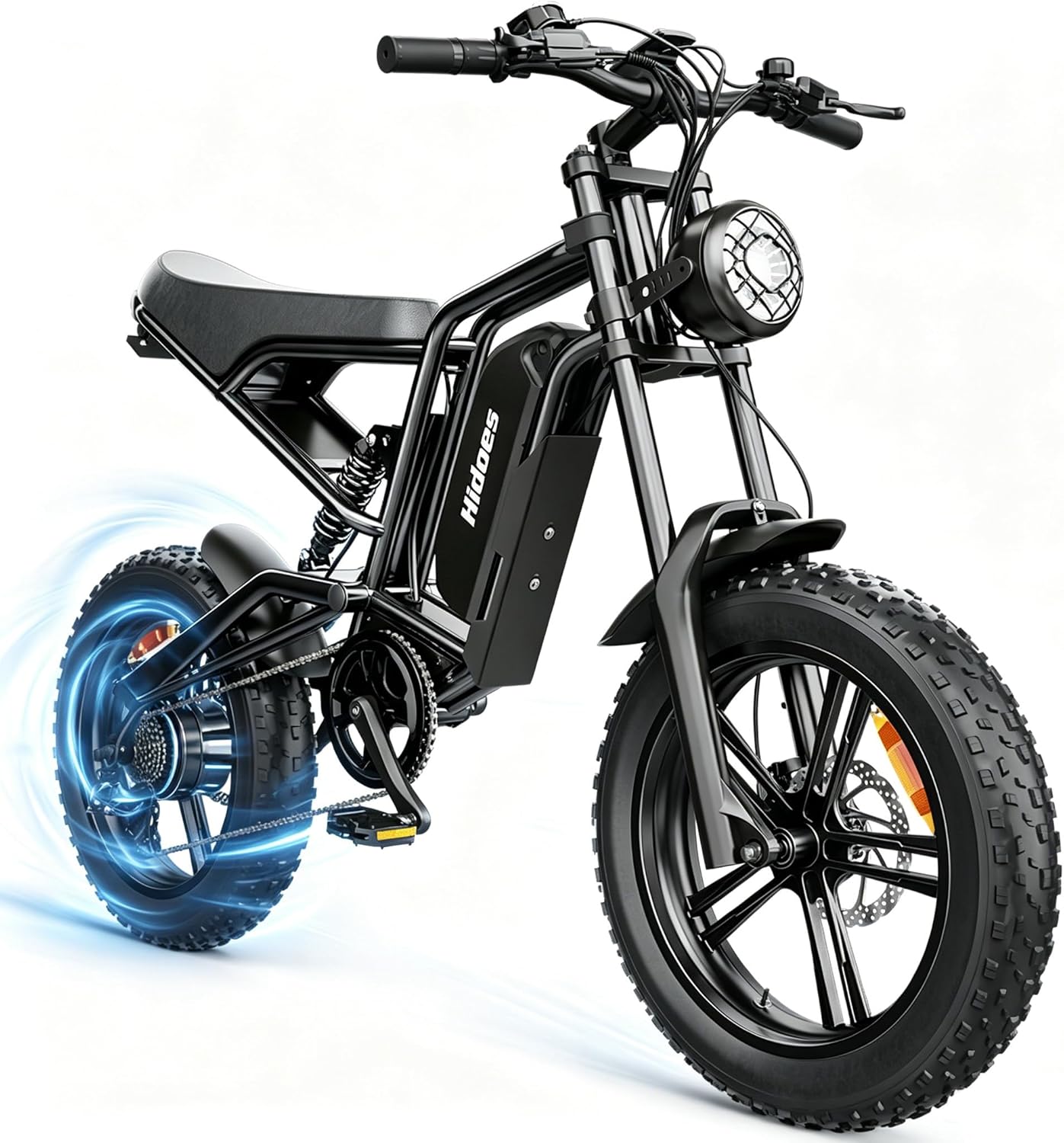 Kanpe 20" * 4" Electric Bikes for Adults,Hidoes B6 Road Bike Electric Mountain Bike with 48V 15.6Ah Removable Battery, 80KM Range,7-Speed,LCD Display,Fat Tyre E-bike with Dual Suspension